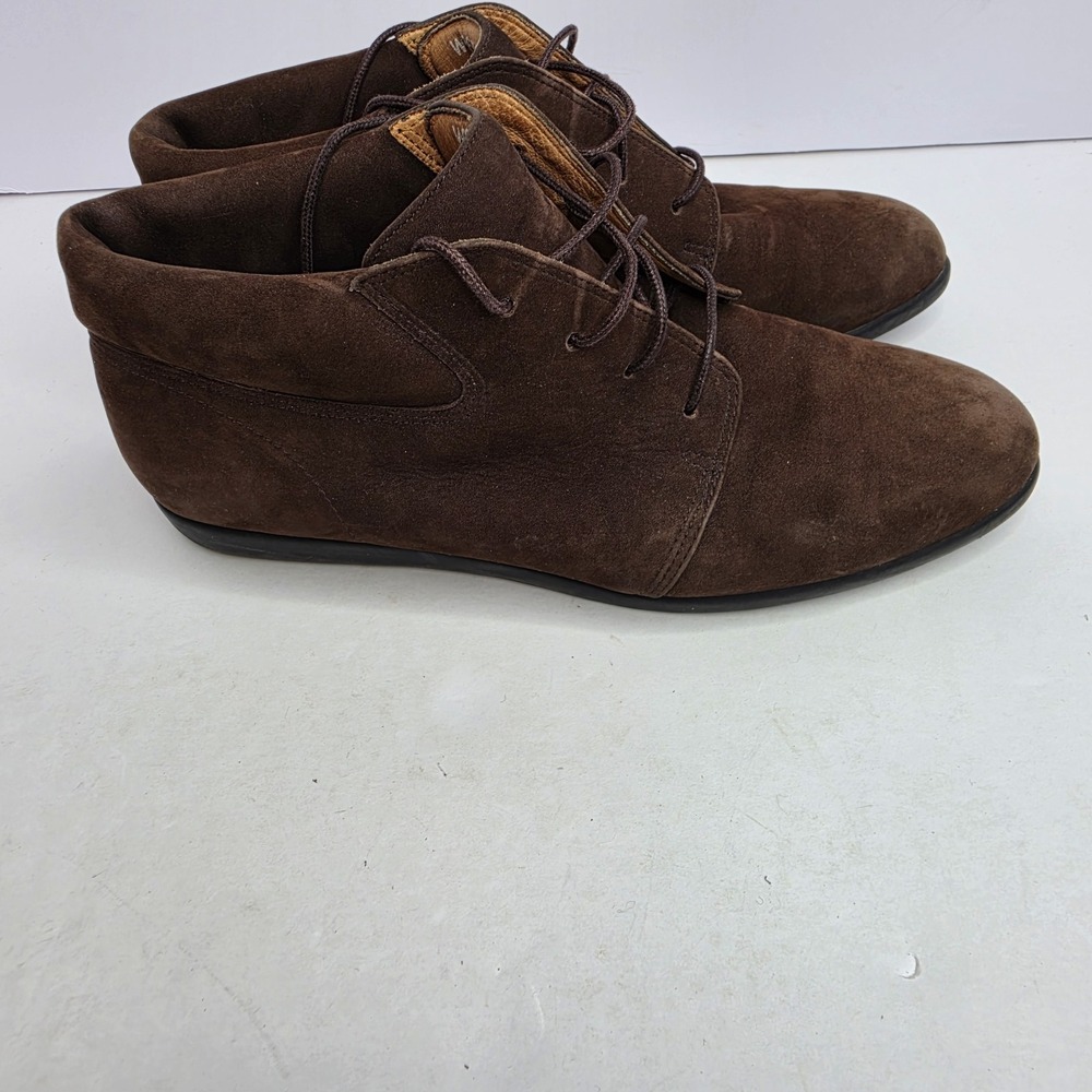 Rockport Ankle Booties Vrown‎ Womens Suede Tie Closure Size 8.5 Lether Upper